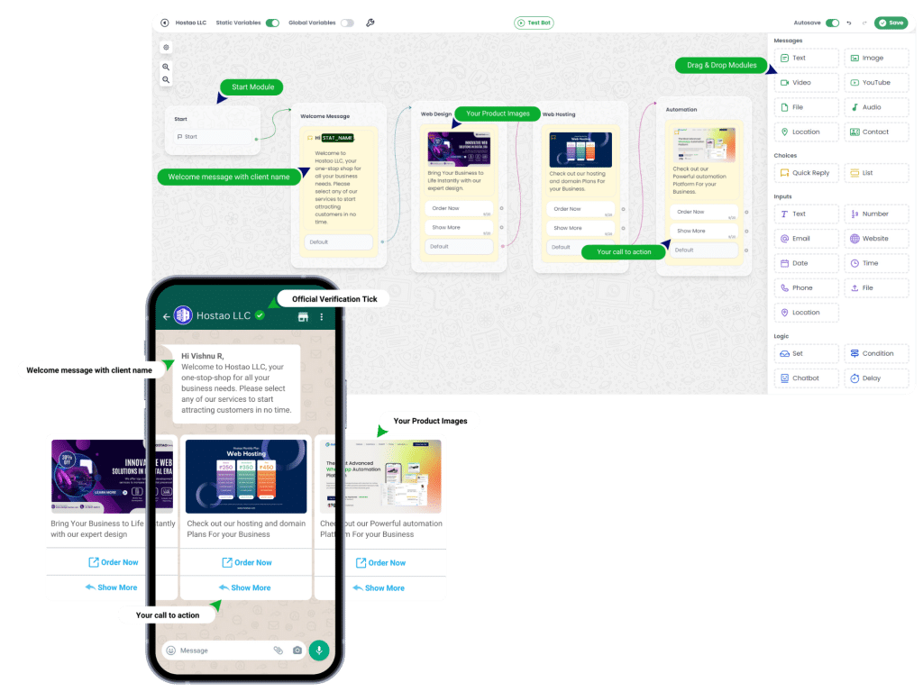AutoChat no-code chatbot builder graphic